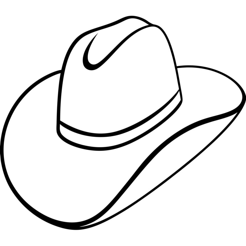 A cowboy hat coloring page vector