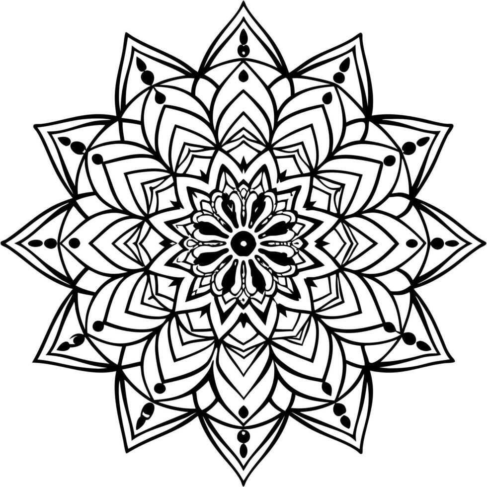 A black and white mandala design vector
