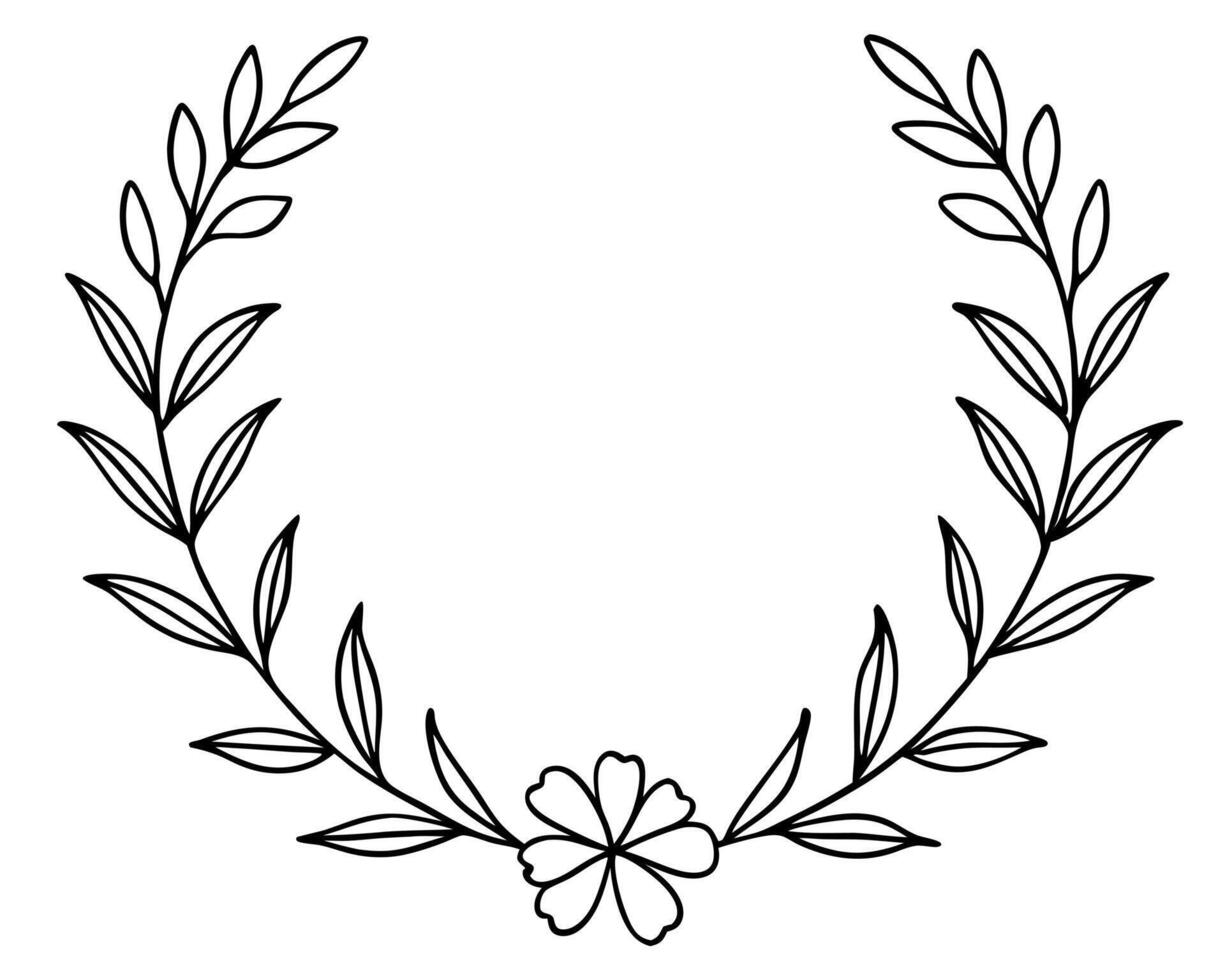 A laurel wreath with a flower in the center vector