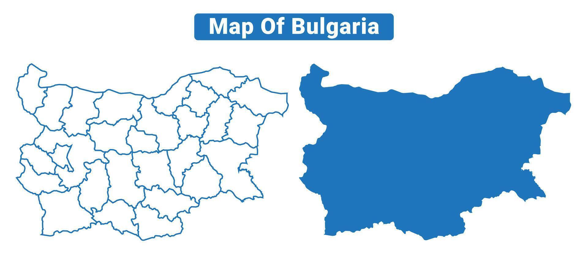Bulgaria simple flat map outline style illustration set vector