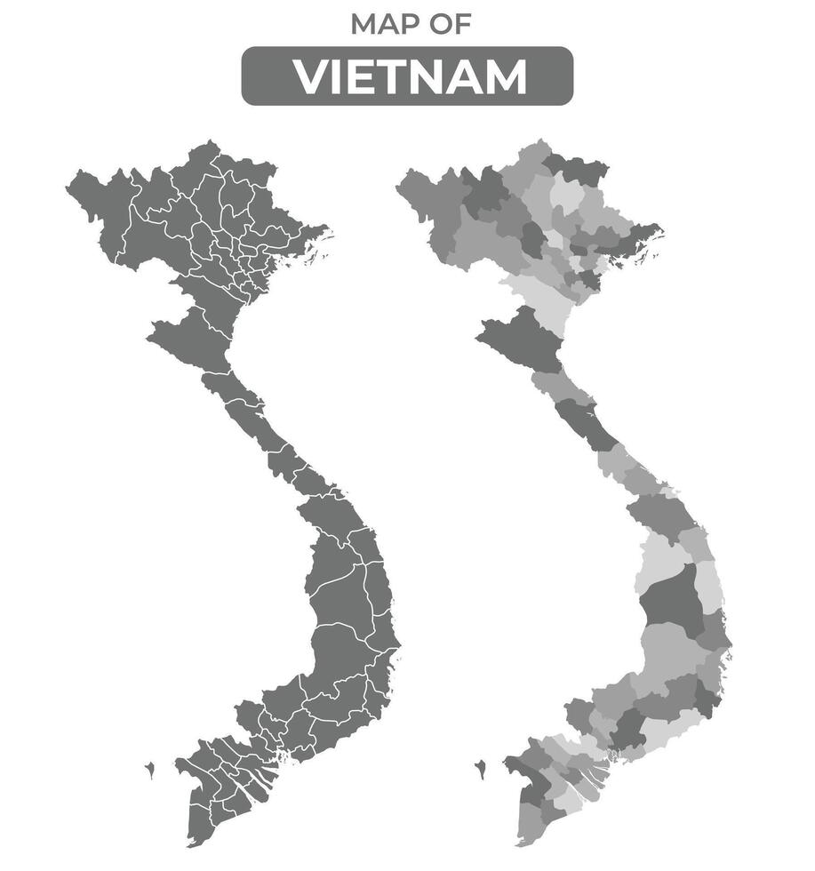 Greyscale Vietnam Political Map With Borders Of Region Illustration Set Greyscale Vietnam Political Map With Borders Of Region Illustration Set Free Vector