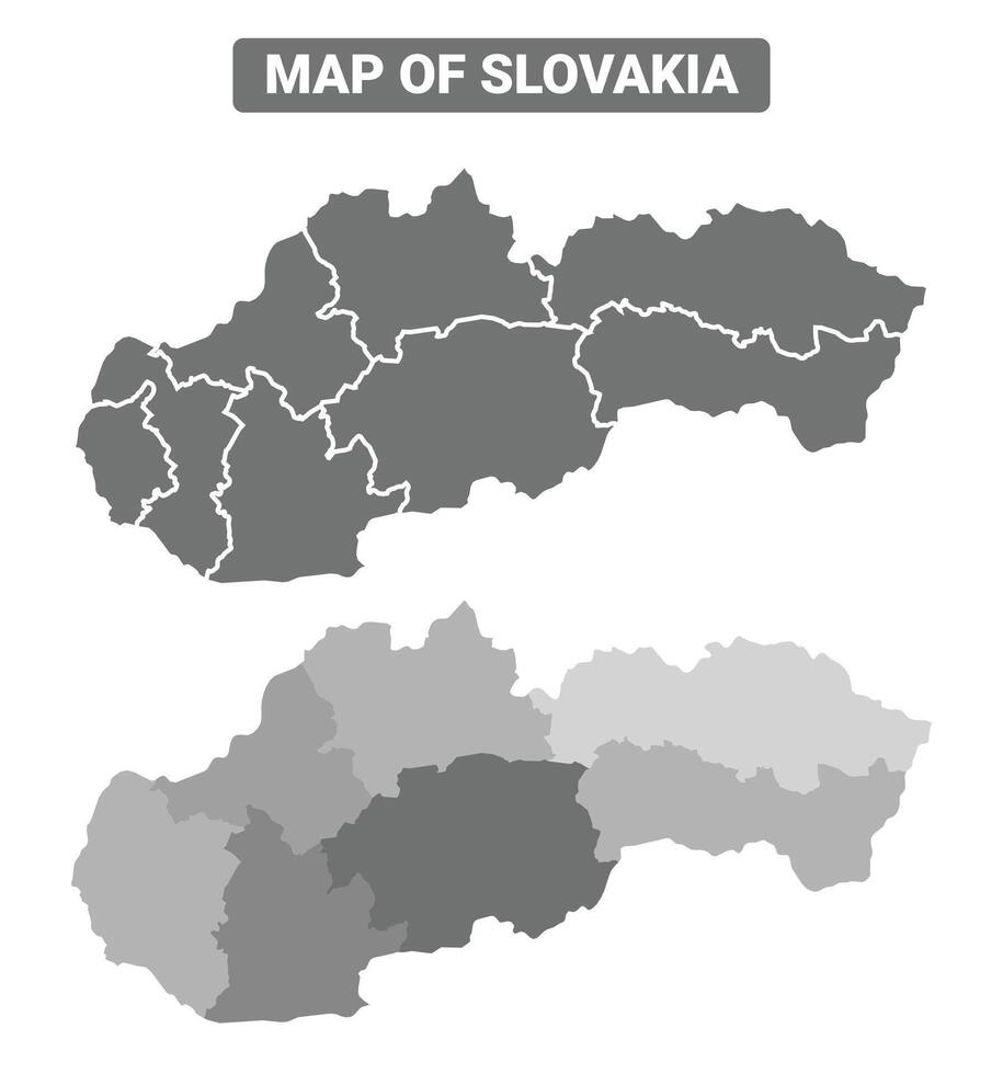 Greyscale Slovakia Political Map With Borders Of Region Illustration Greyscale Slovakia Political Map With Borders Of Region Illustration Set Free Vector 