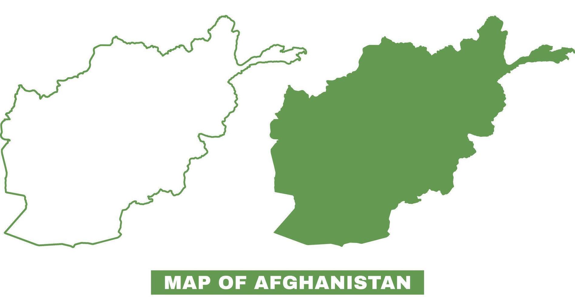 Simple Afghanistan Outline flat map style illustration set vector