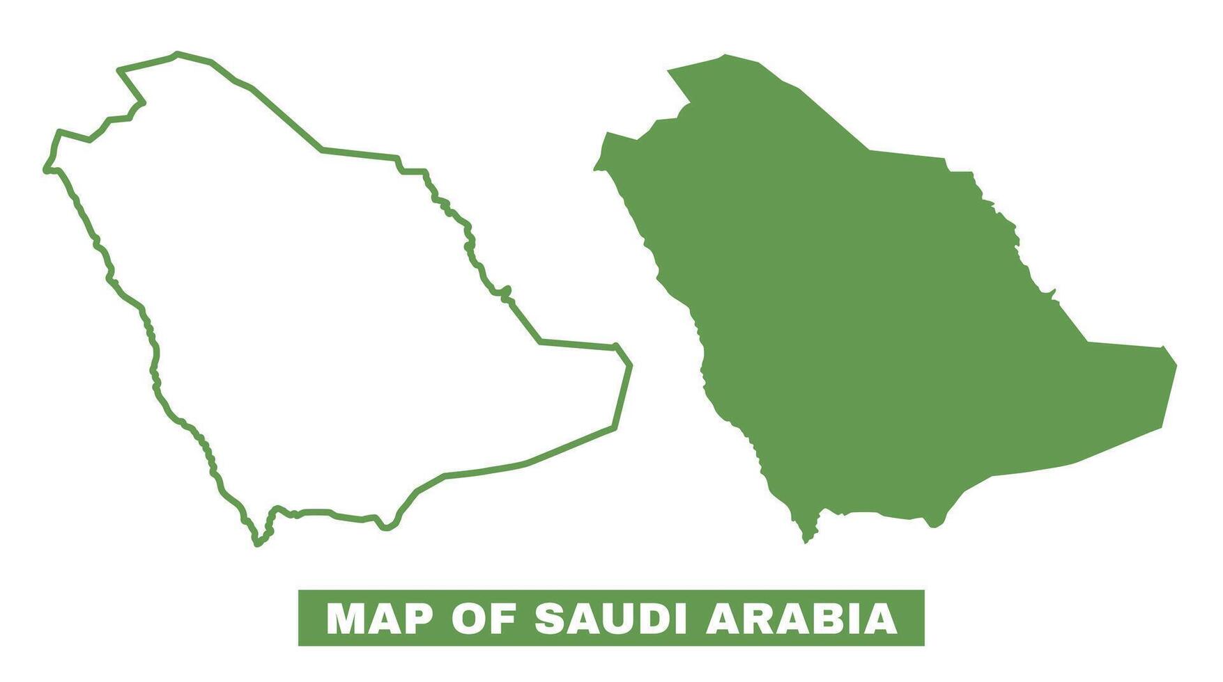 Simple Saudi Arabia Outline flat map style illustration set vector