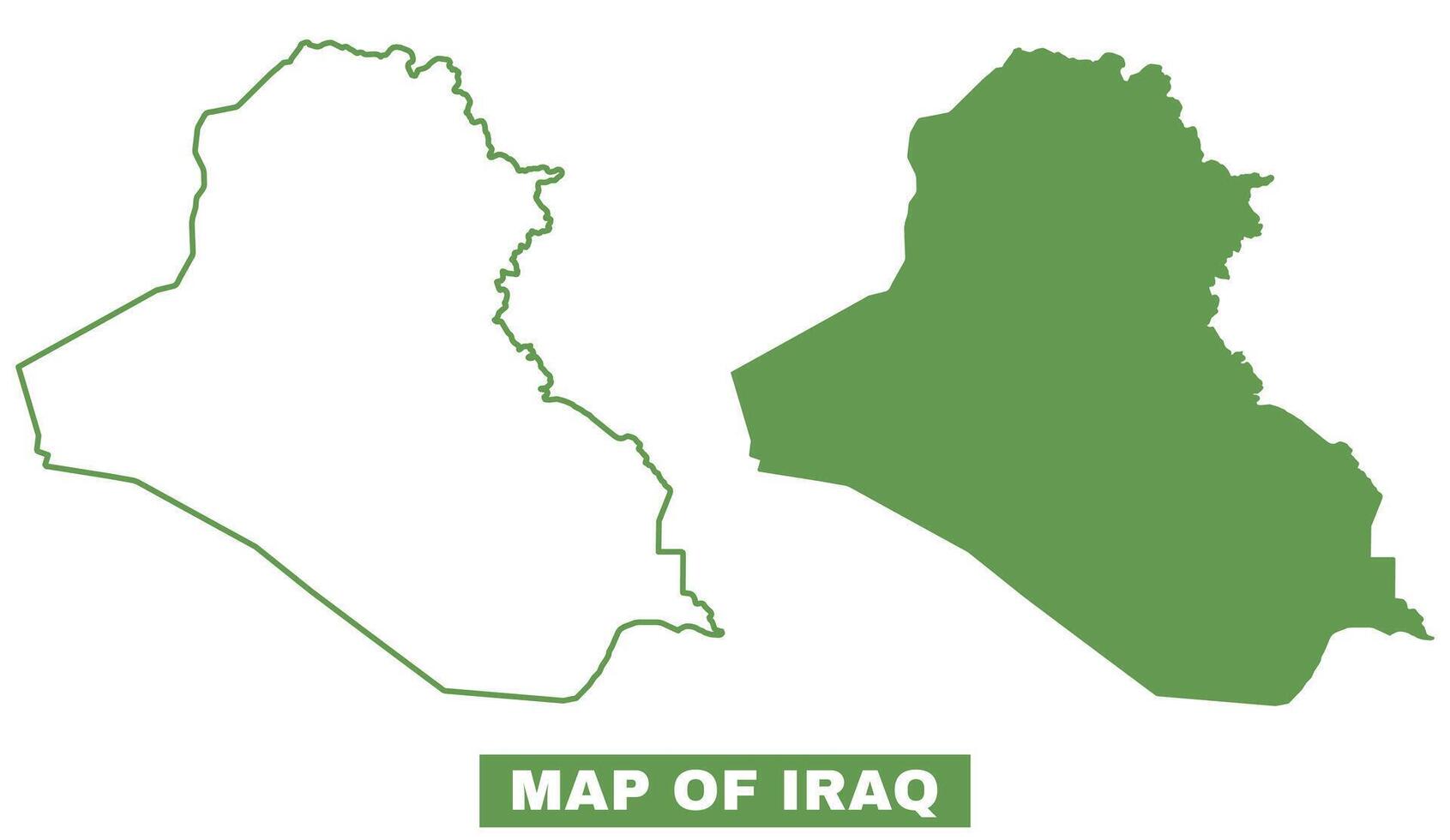Simple Iraq Outline flat map style illustration set vector