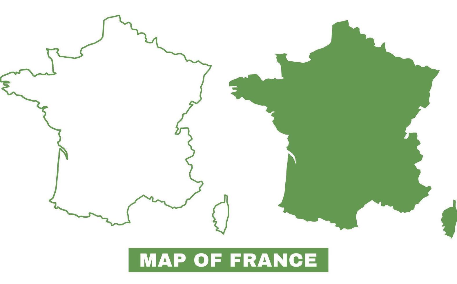 Simple France Outline flat map style illustration set vector