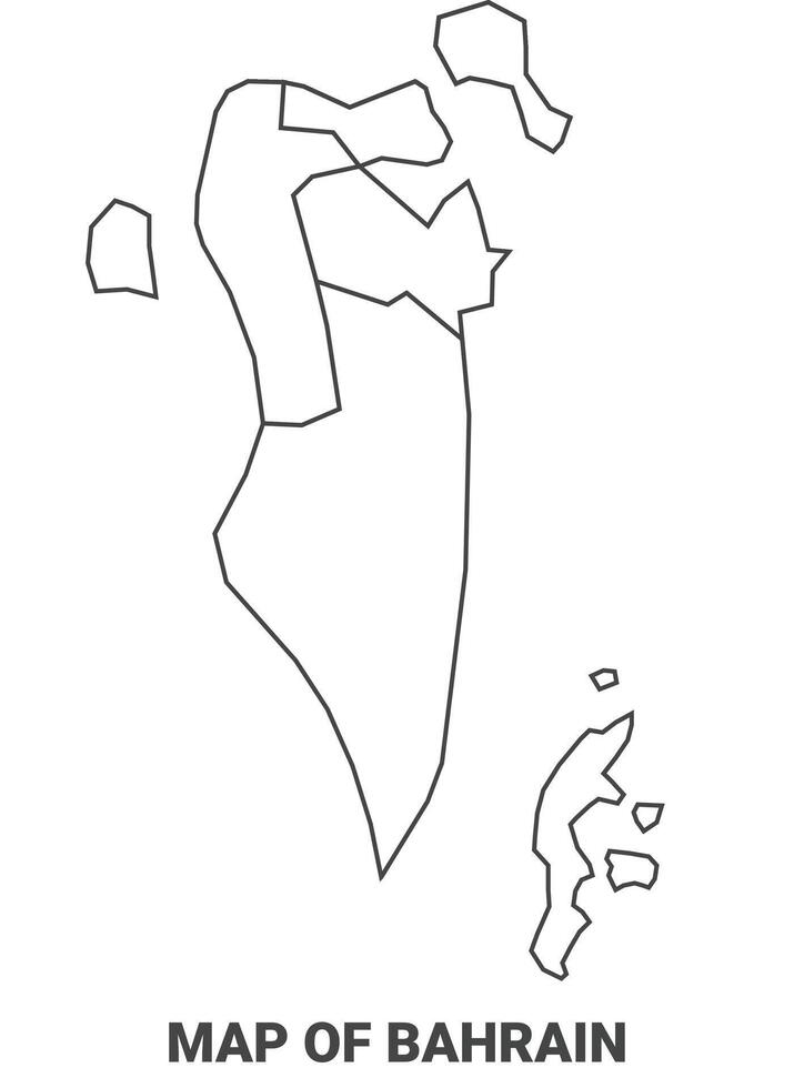 Outline Bahrain Map With borders of region illustration vector