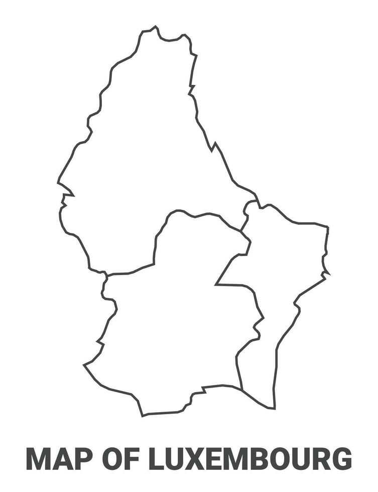 Outline Luxembourg Map With borders of region illustration vector