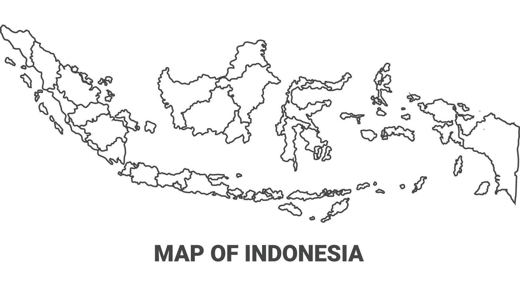 Outline Indonesia Map With borders of region illustration vector