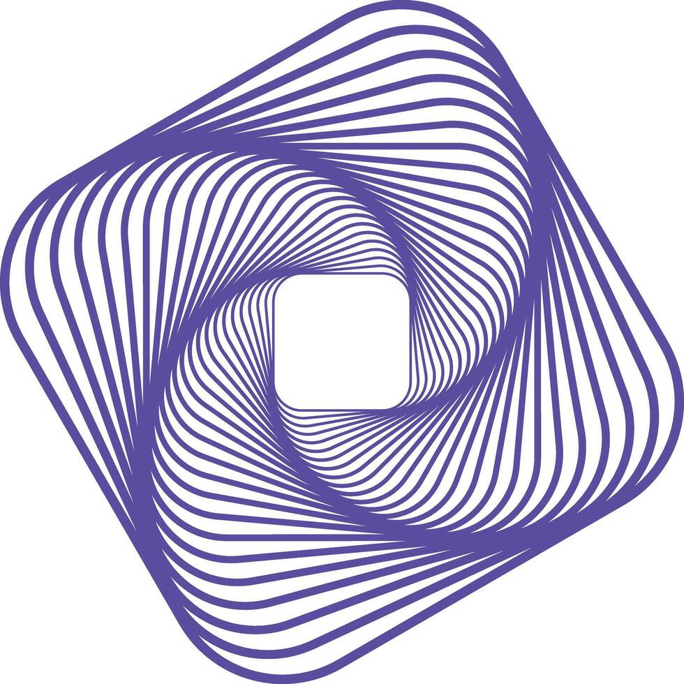 A purple and white logo with a swirl in the middle vector