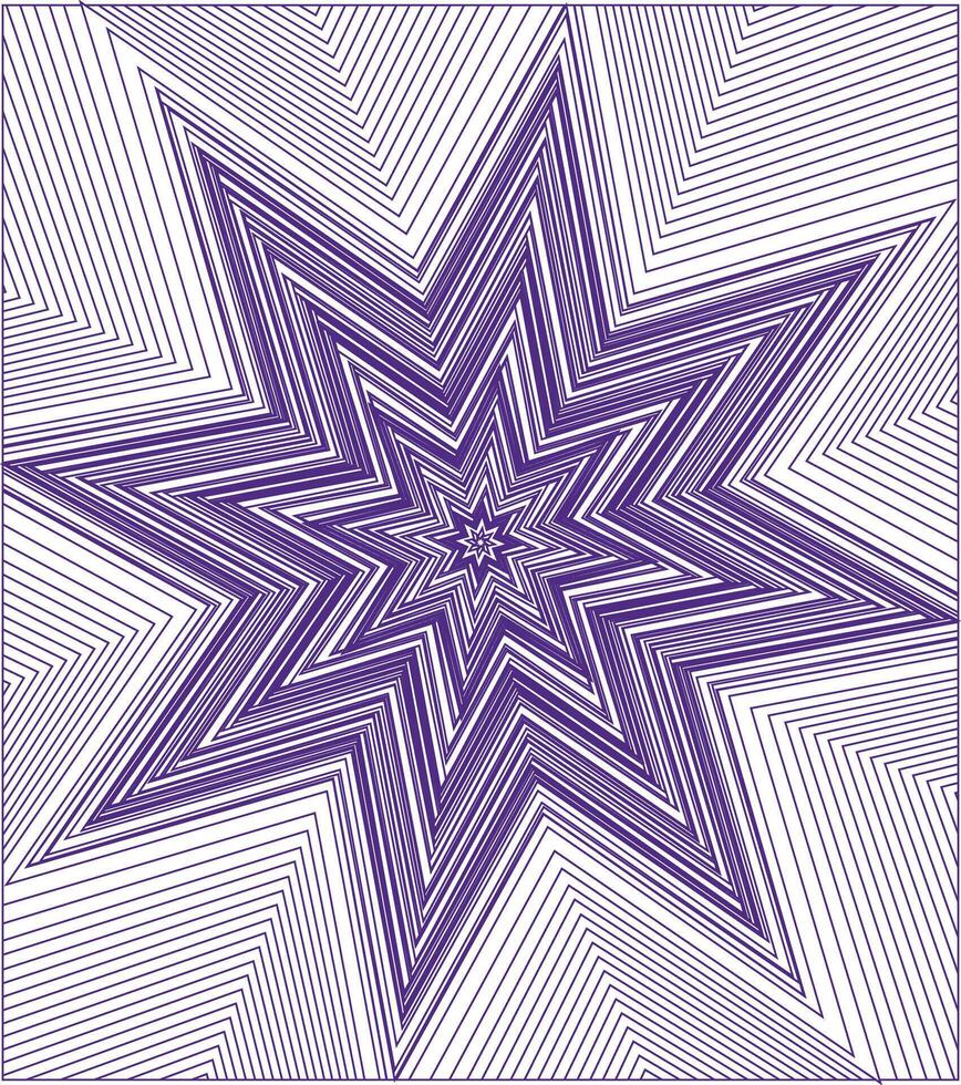 A purple star with lines and lines in the middle vector