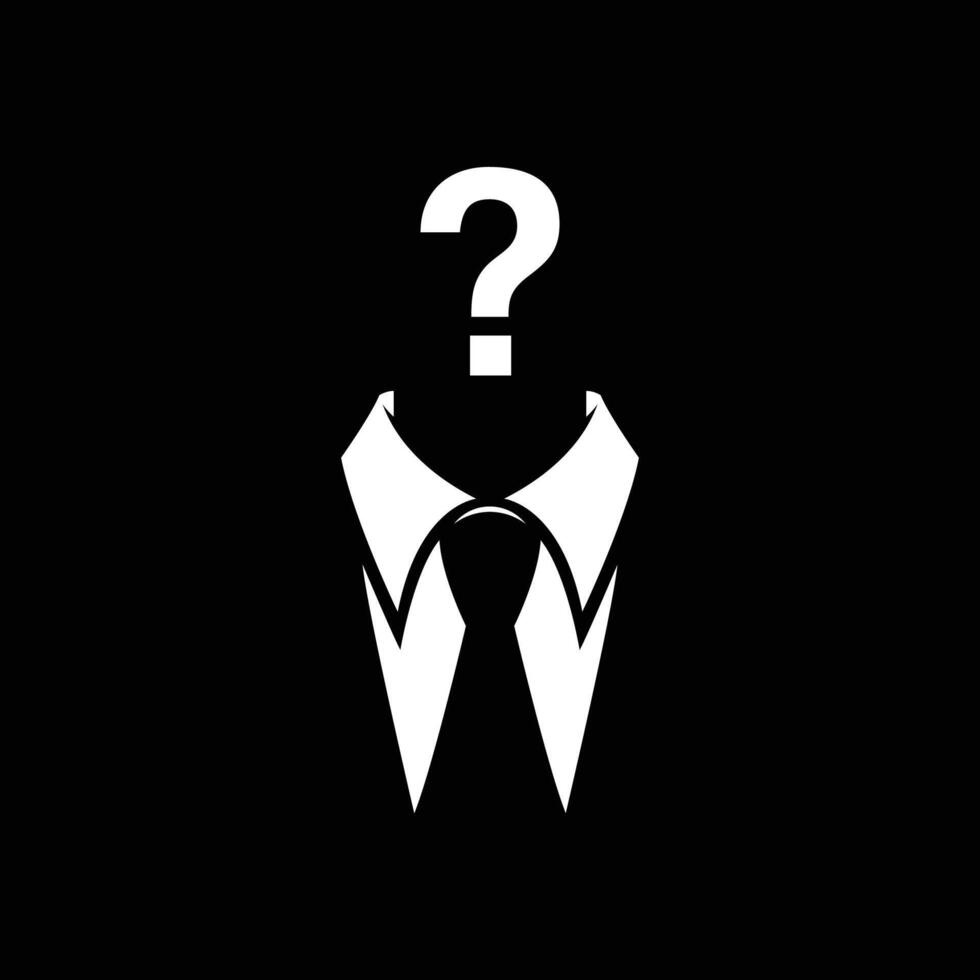 a mysterious man in a tie and suit with an anonymous face vector