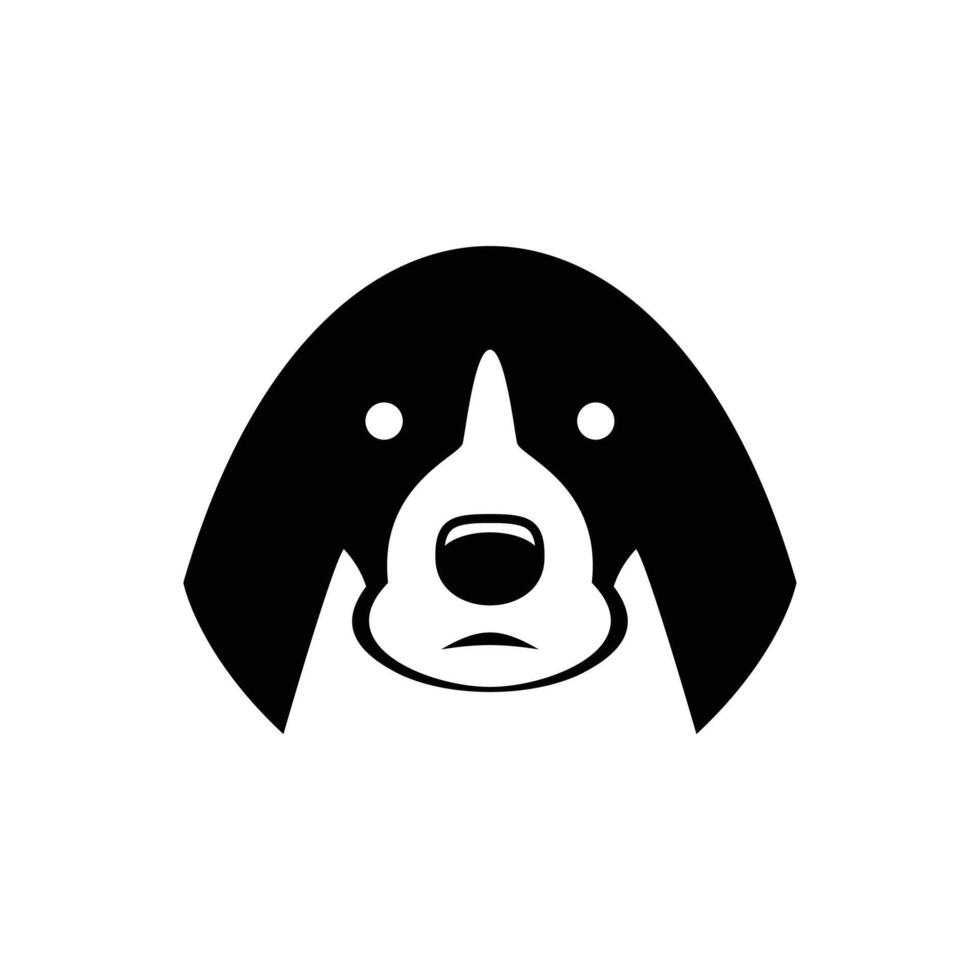 dog head for icons and logos in black and white vector