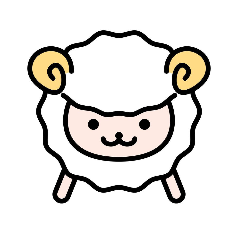 Flat design sheep icon. vector