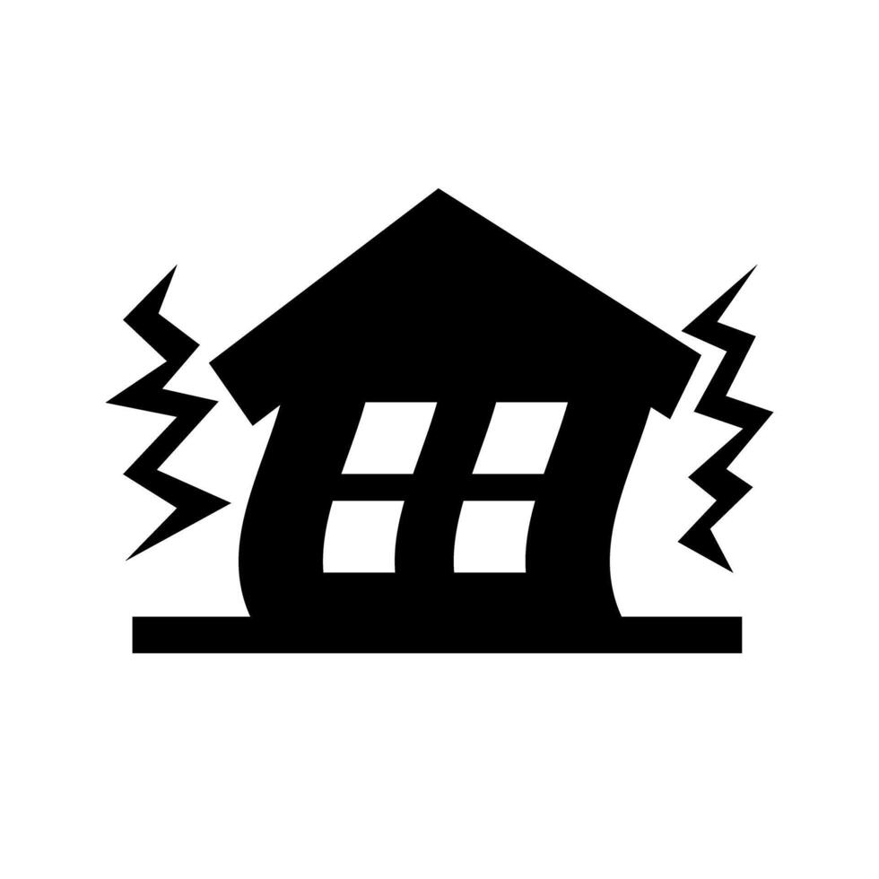 House Shaking During Strong Earthquake Icon vector
