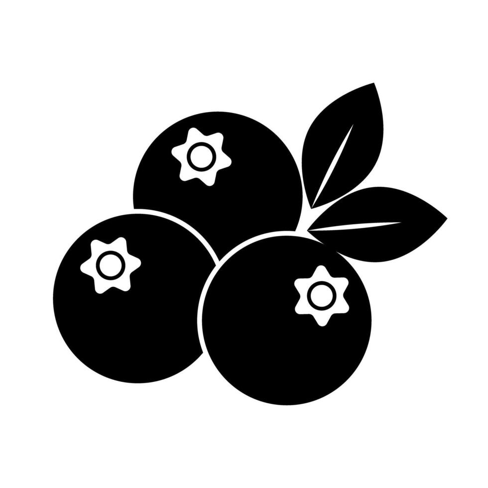 Silhouette of blueberry icon. vector