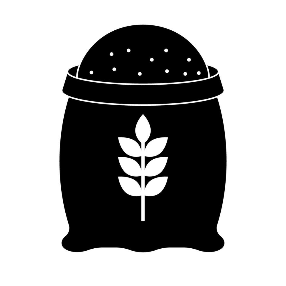 Flour sack silhouette icon. vector