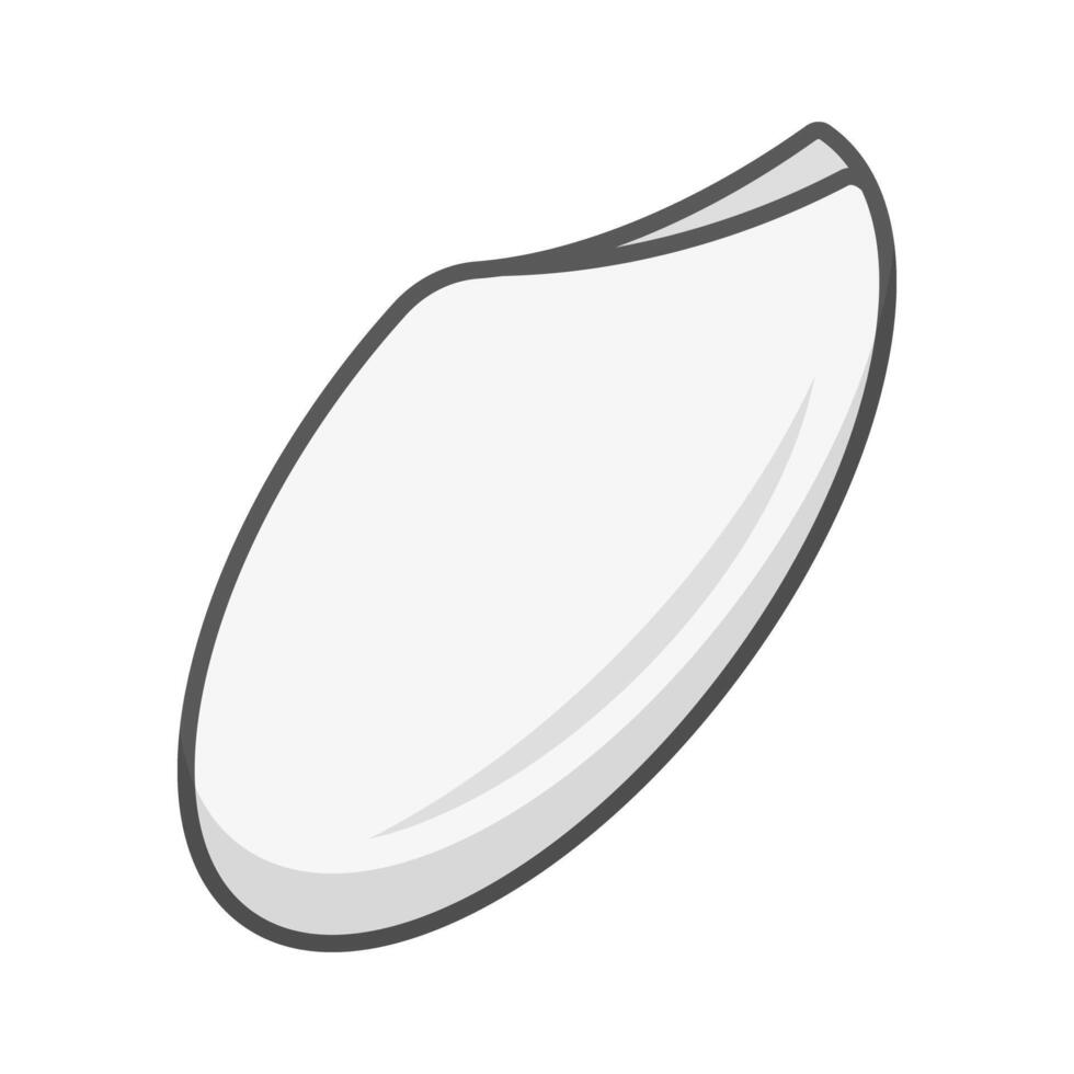Flat design white rice icon. vector
