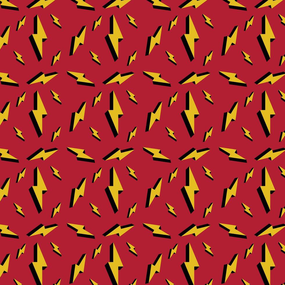 lightning bolts on a red background. Flat design. illustration. isolated object. seamless pattern vector
