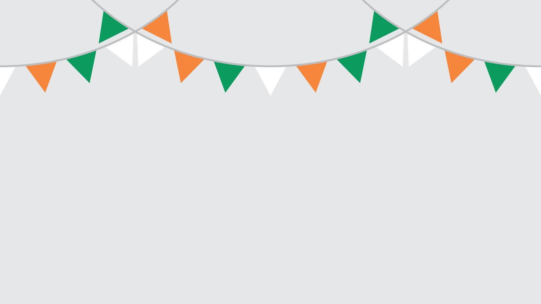 Seamless flag of Ireland triangle party bunting border. Flat design illustration. vector