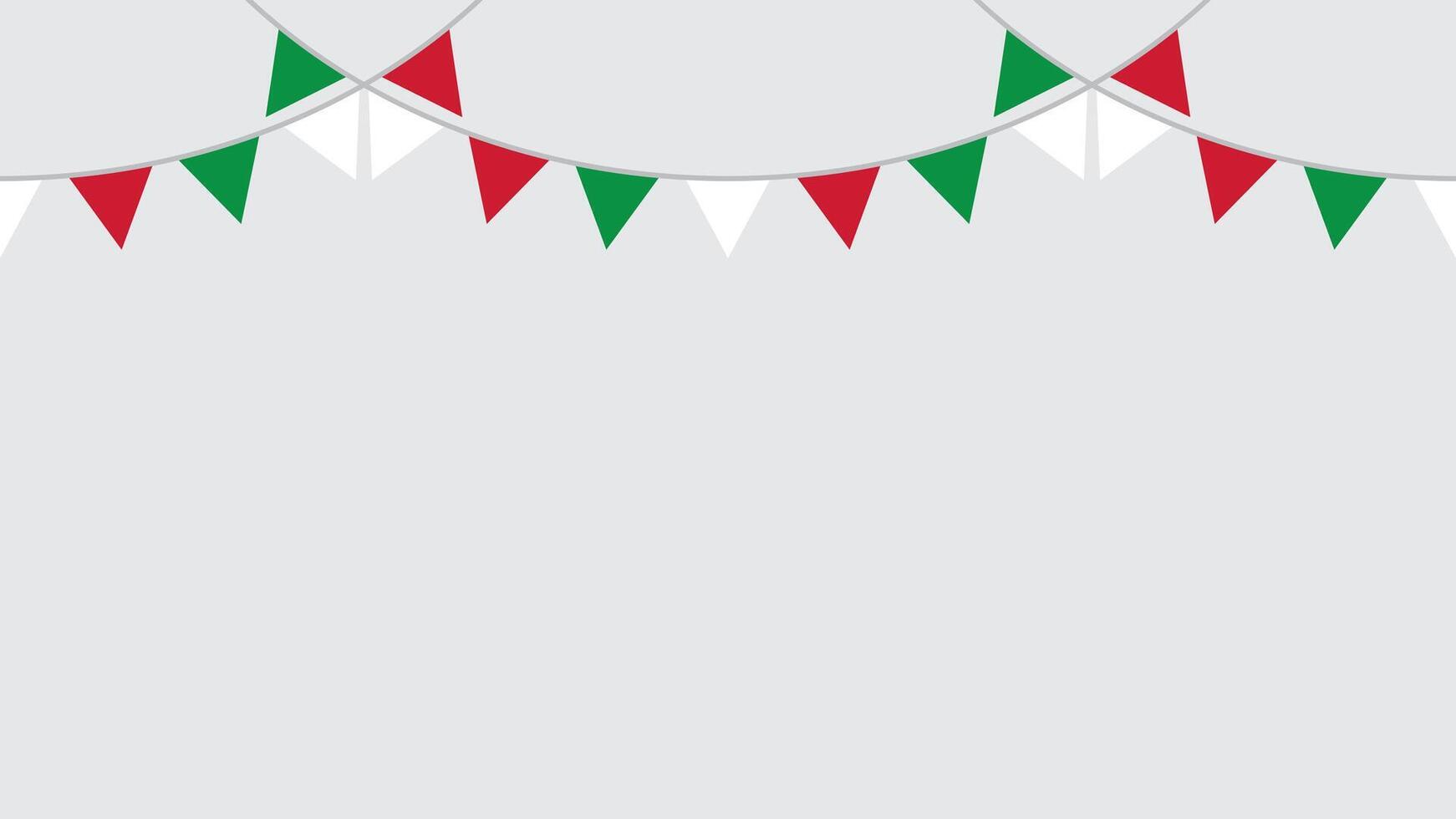 Seamless national flag of Italy triangle party bunting border. Flat design illustration. vector