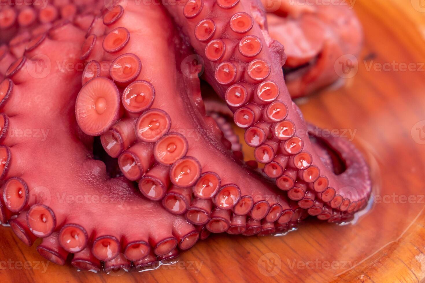 Octopus tentacles cooked a feira style, traditional Galician recipe. Pulpo a feira. Spain. photo