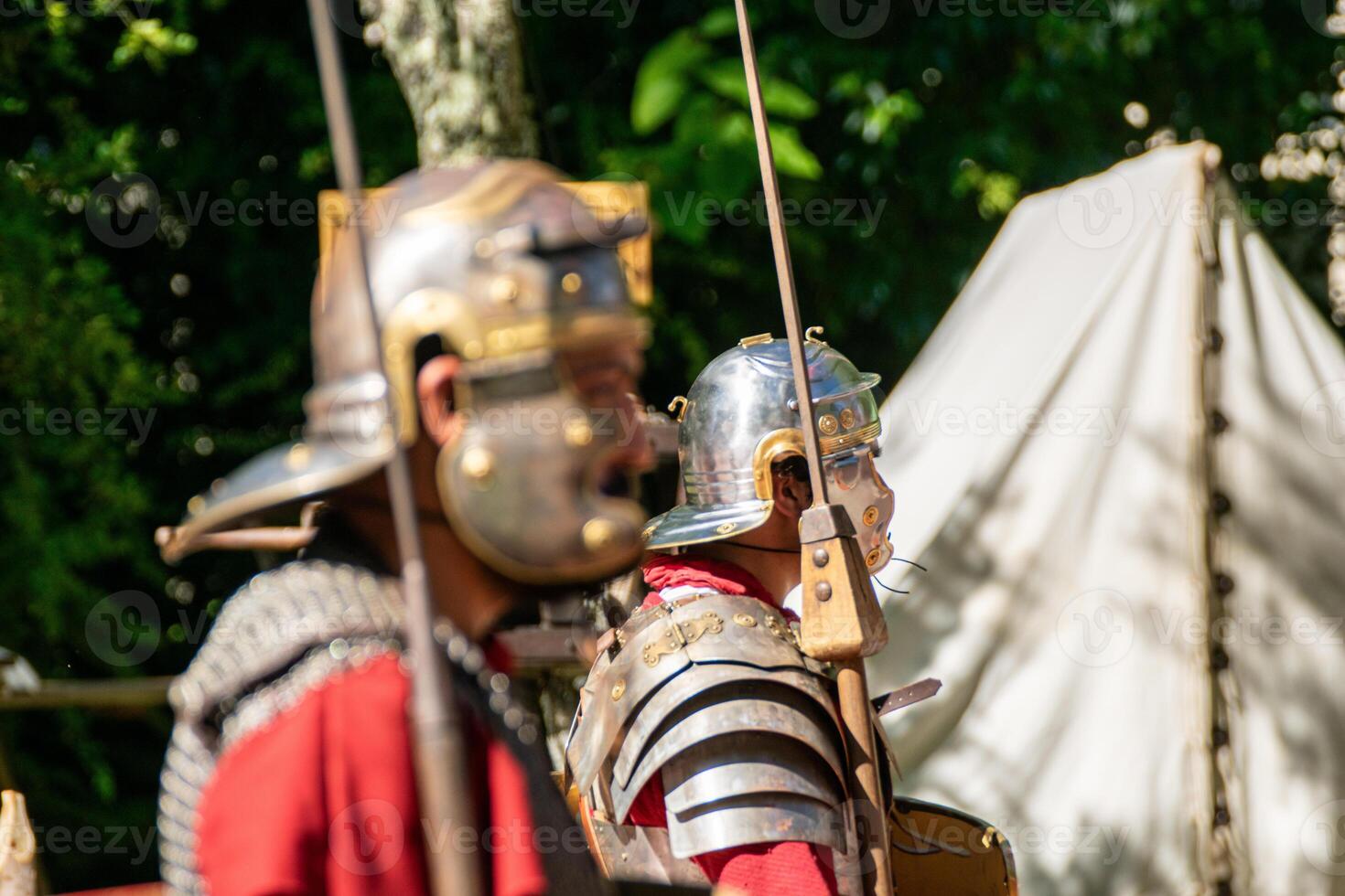 roman soldiers at a historical commemoration party photo