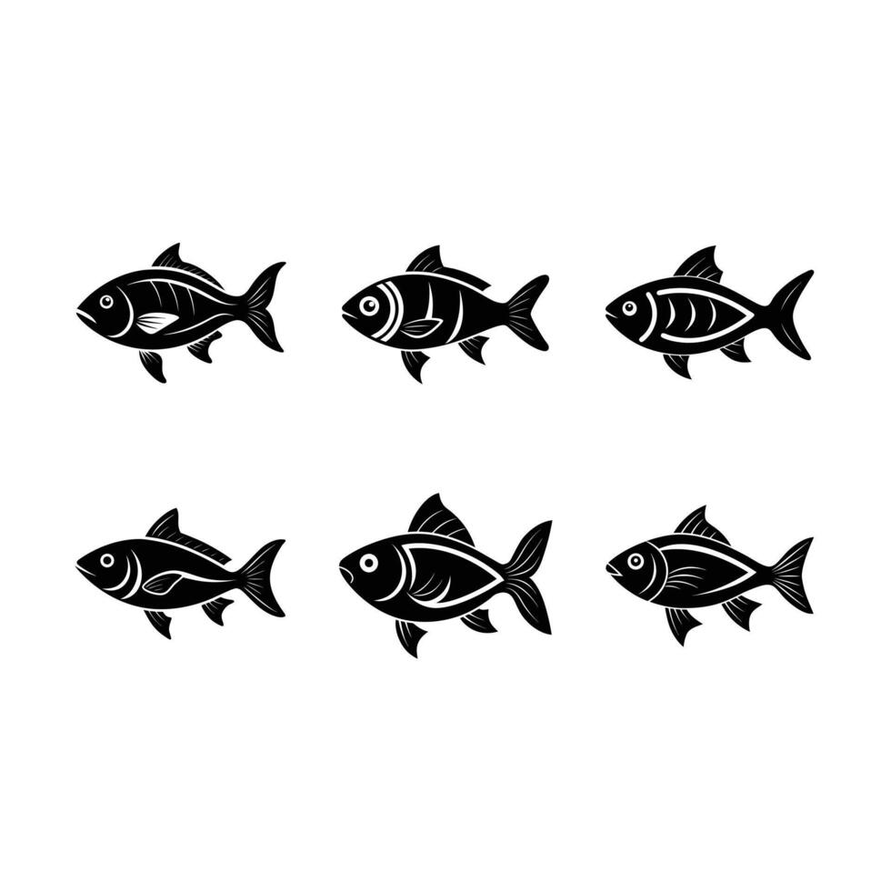 Fish and Line Art Design vector