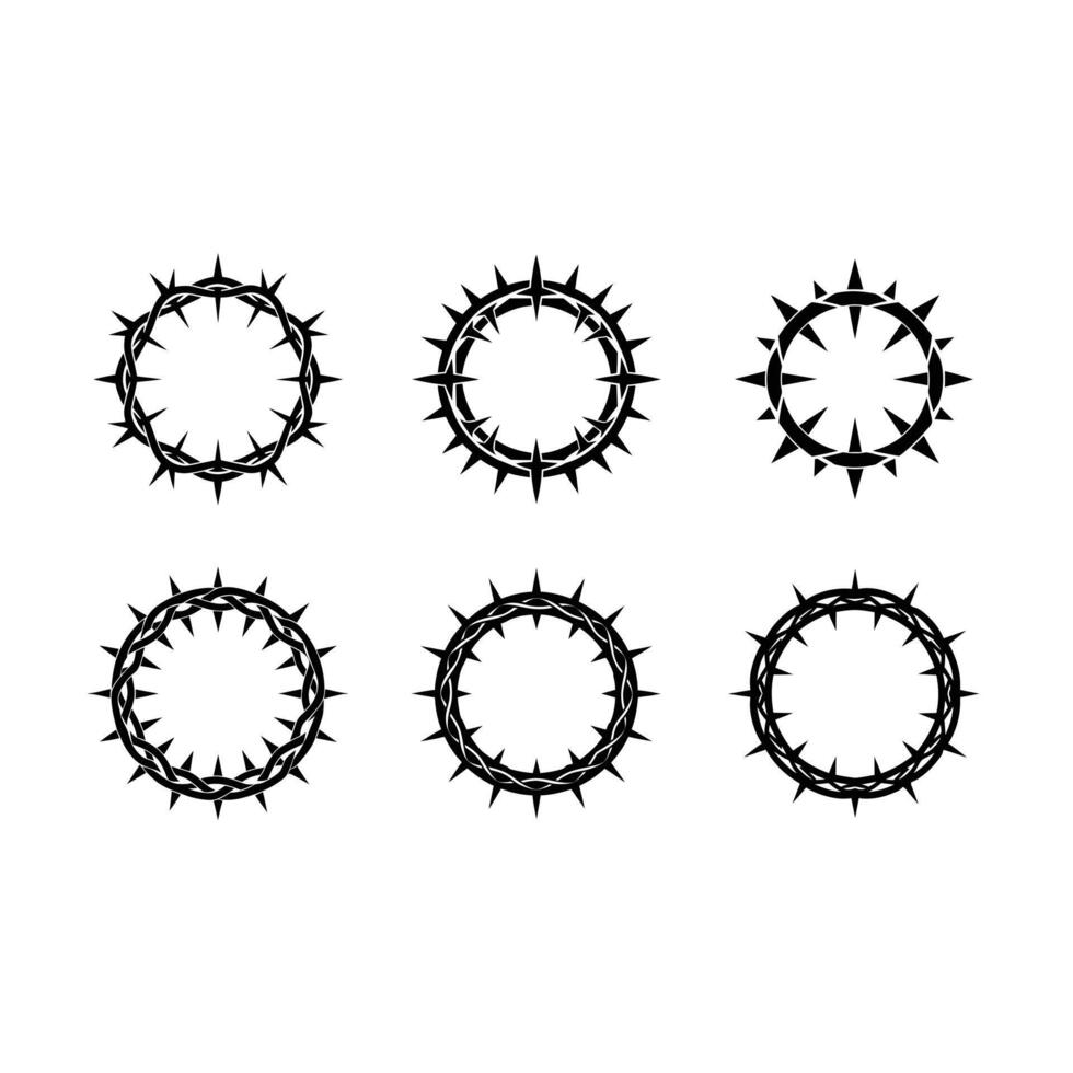 Crown of Thorns and Line Art Design Illustration vector
