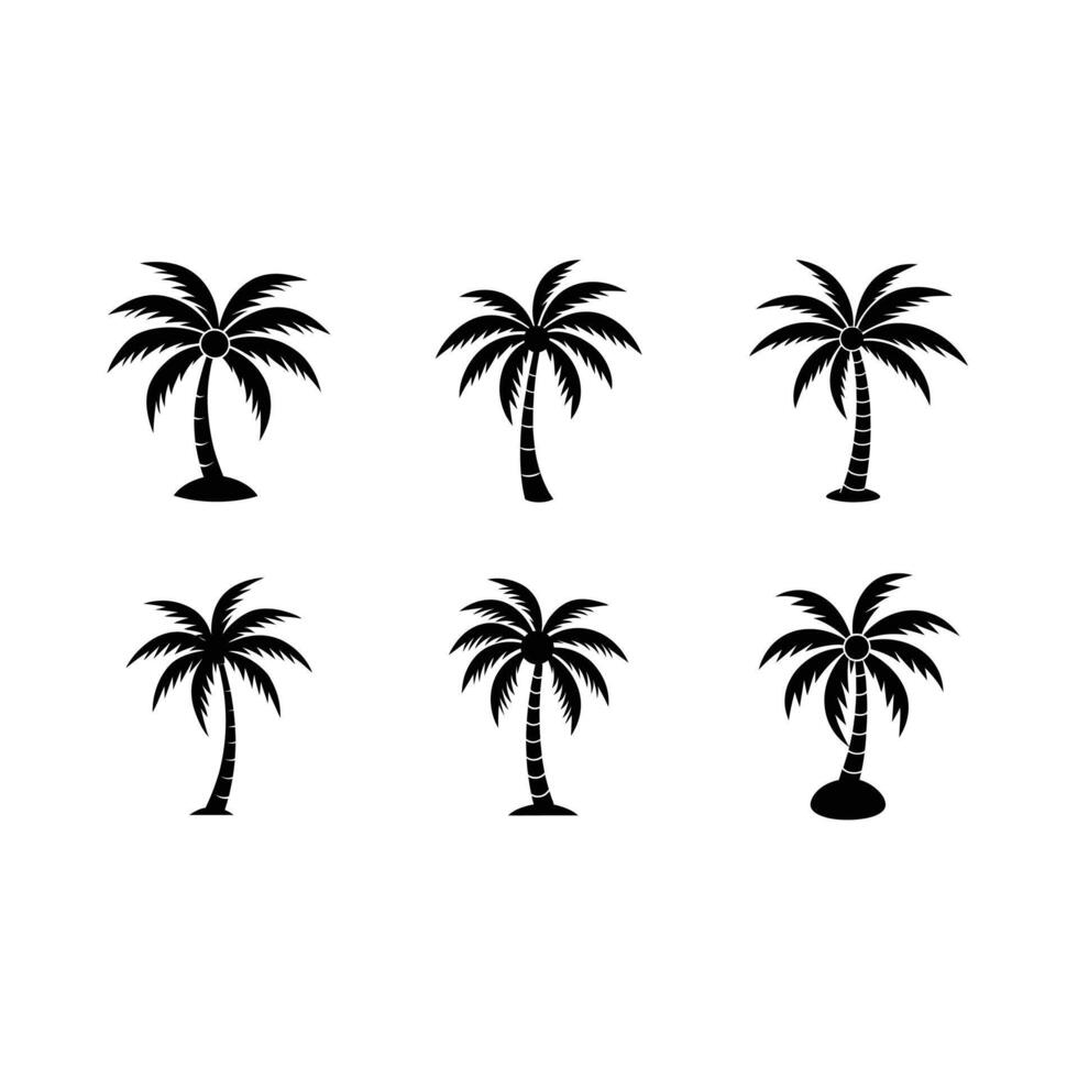 Coconut tree with and line art, perfect for tropical-themed designs. vector