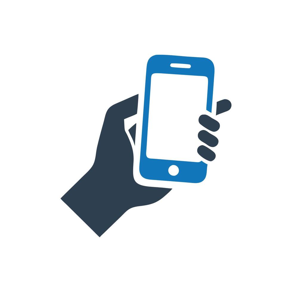 Hand Select Smartphone Icon, Hand Holding Smartphone Icon vector