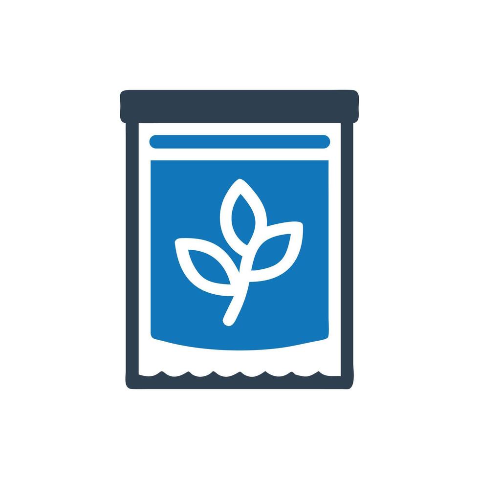 Seed Packet Icon, Bag of grain icon, Seed bag icon vector