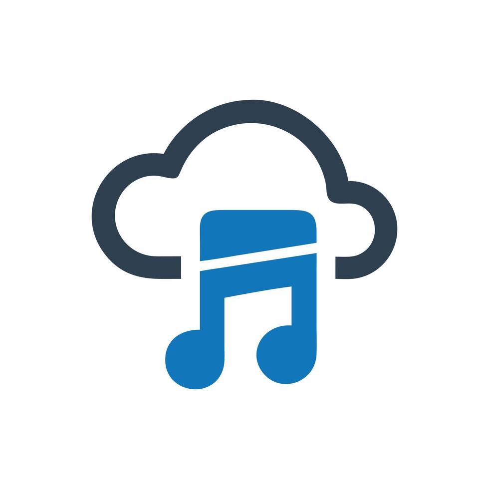 Cloud Audio Library Icon, Music Cloud Icon vector