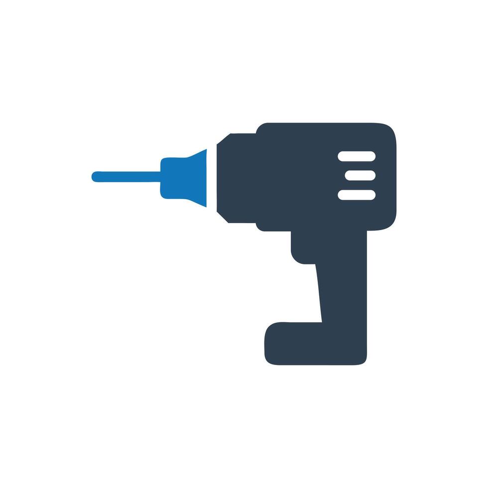 Drill Icon, Drill press with bit and sawdust icon, Power drill icon vector