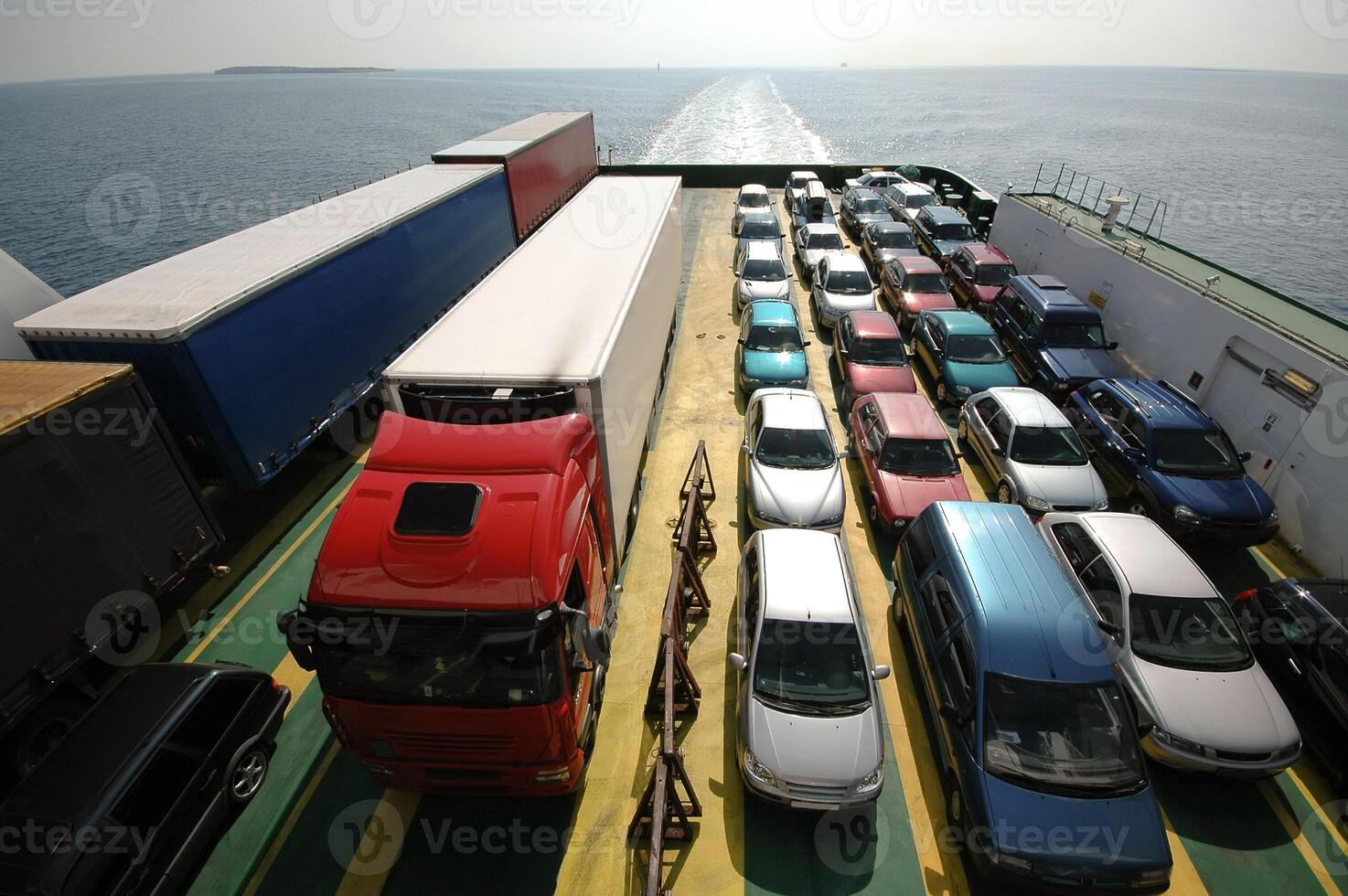 Many cars on ferry photo