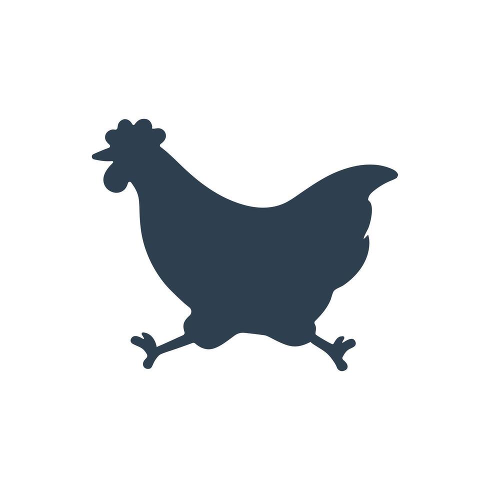 Chicken crossing the road Icon, Chicken icon vector