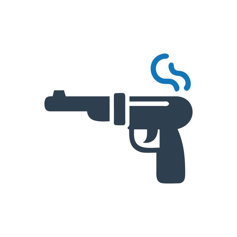 Smoking Gun Icon, Hand gun icon vector