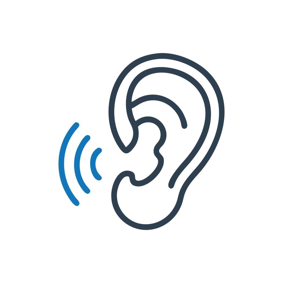 Ear Hear Listen Icon, Listen Hearing Ear Icon vector