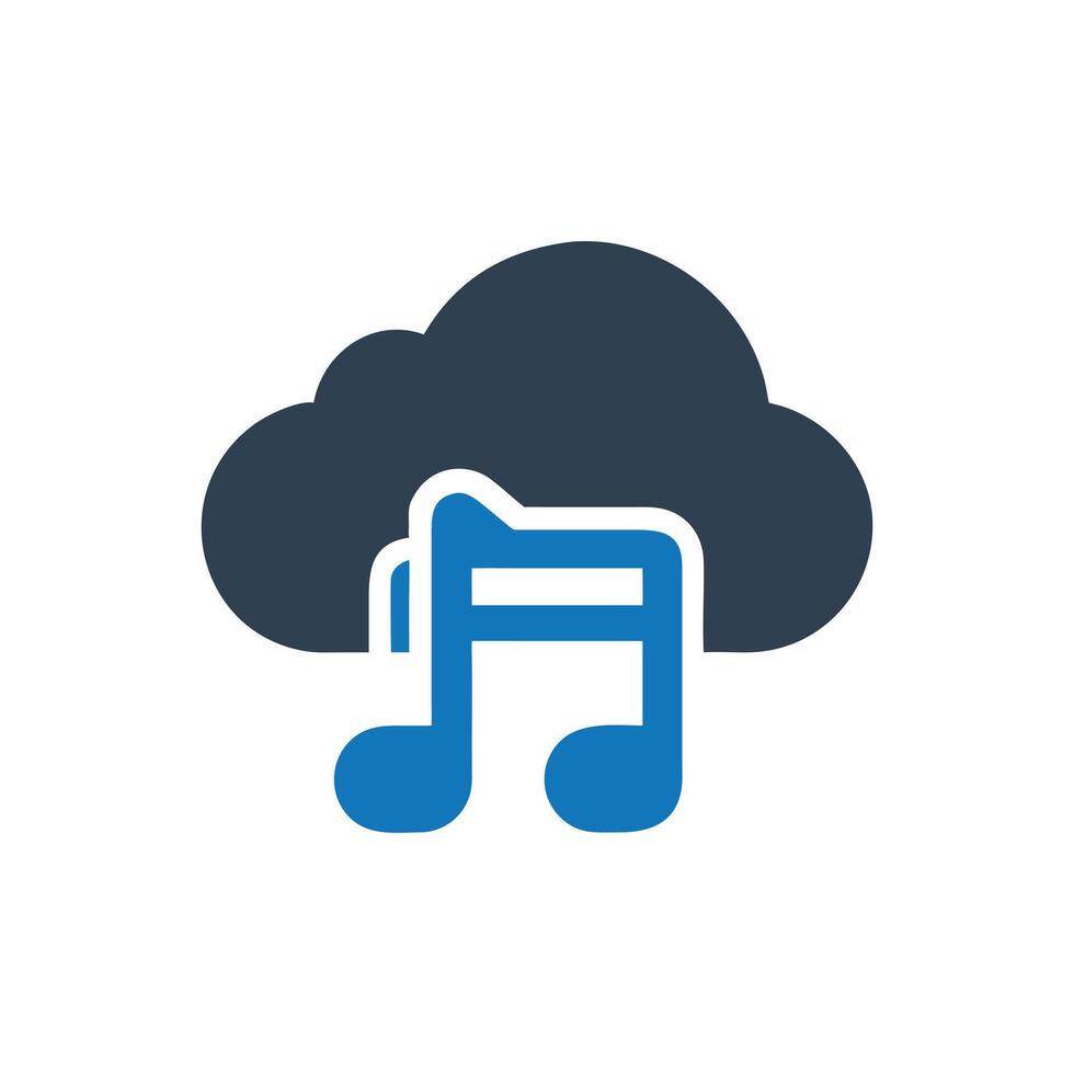 Music streaming service icon, Music Cloud Icon vector
