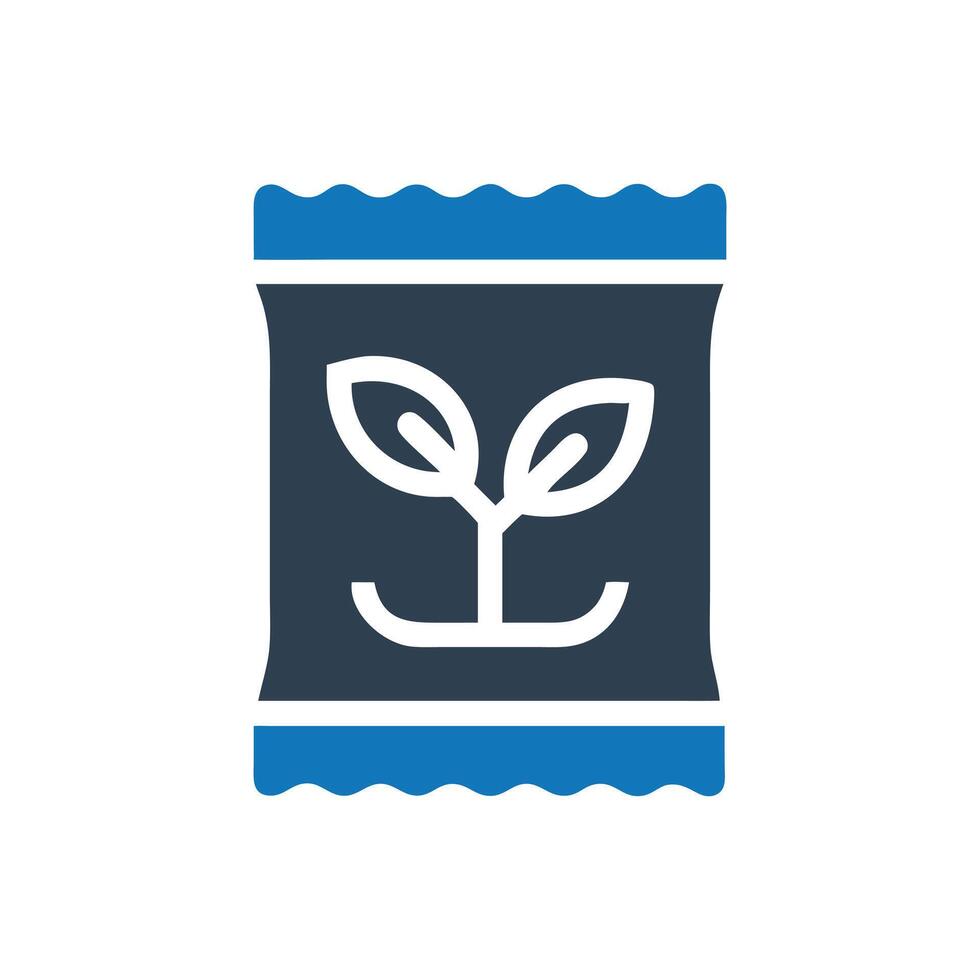 Seed Packet Icon, Bag of grain icon, Seed bag icon vector