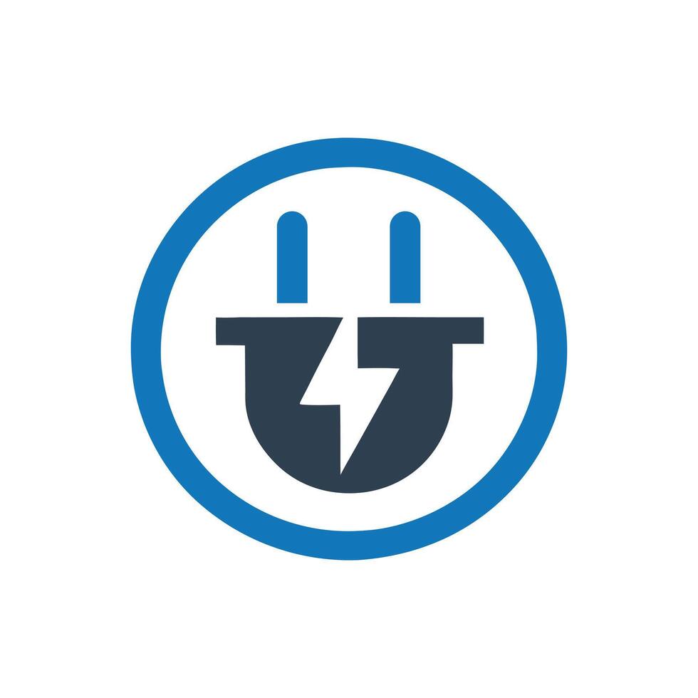 Electrical icon, Electric power cord icon, Two pronged power cord symbol vector