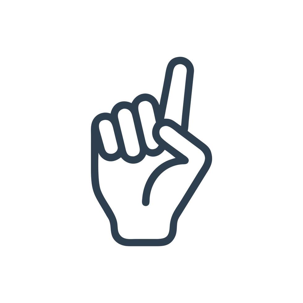 Pointer icon, Number one icon, Hand showing number one symbol vector