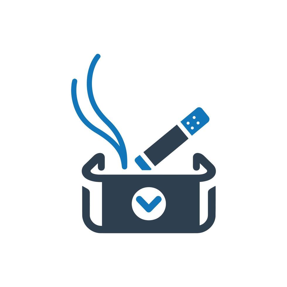 Ash tray, Quit smoking icon vector