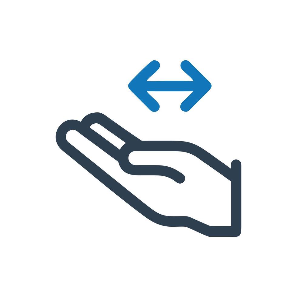 Hand Finger Pan Icon, Hand swipe across icon vector
