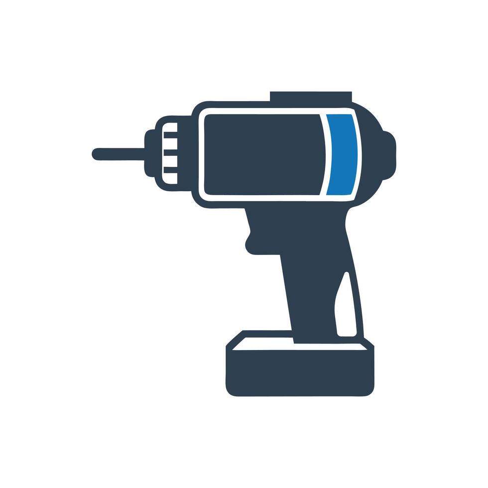 Drill Icon, Drill press with bit and sawdust icon vector