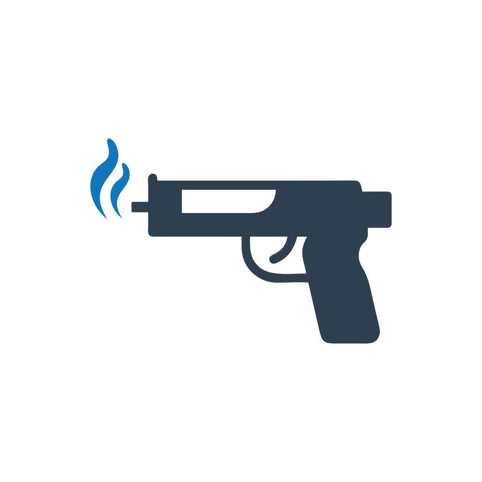 Smoking Gun Icon, Hand gun icon, Revolver Pistol Icon vector