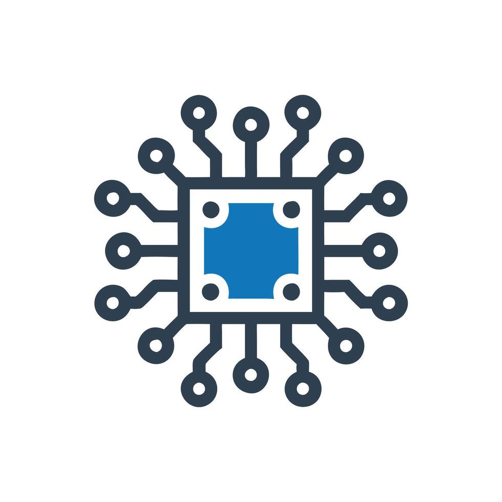 CPU Chip Icon, Micro Chip Icon, CPU Design vector