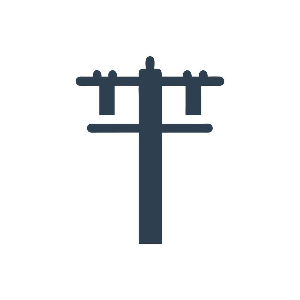 Telephone Poles Icon, Overhead Power Line Icon vector