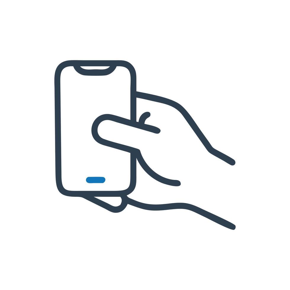 Hand Select Smartphone Icon, Hand Holding Smartphone Icon vector