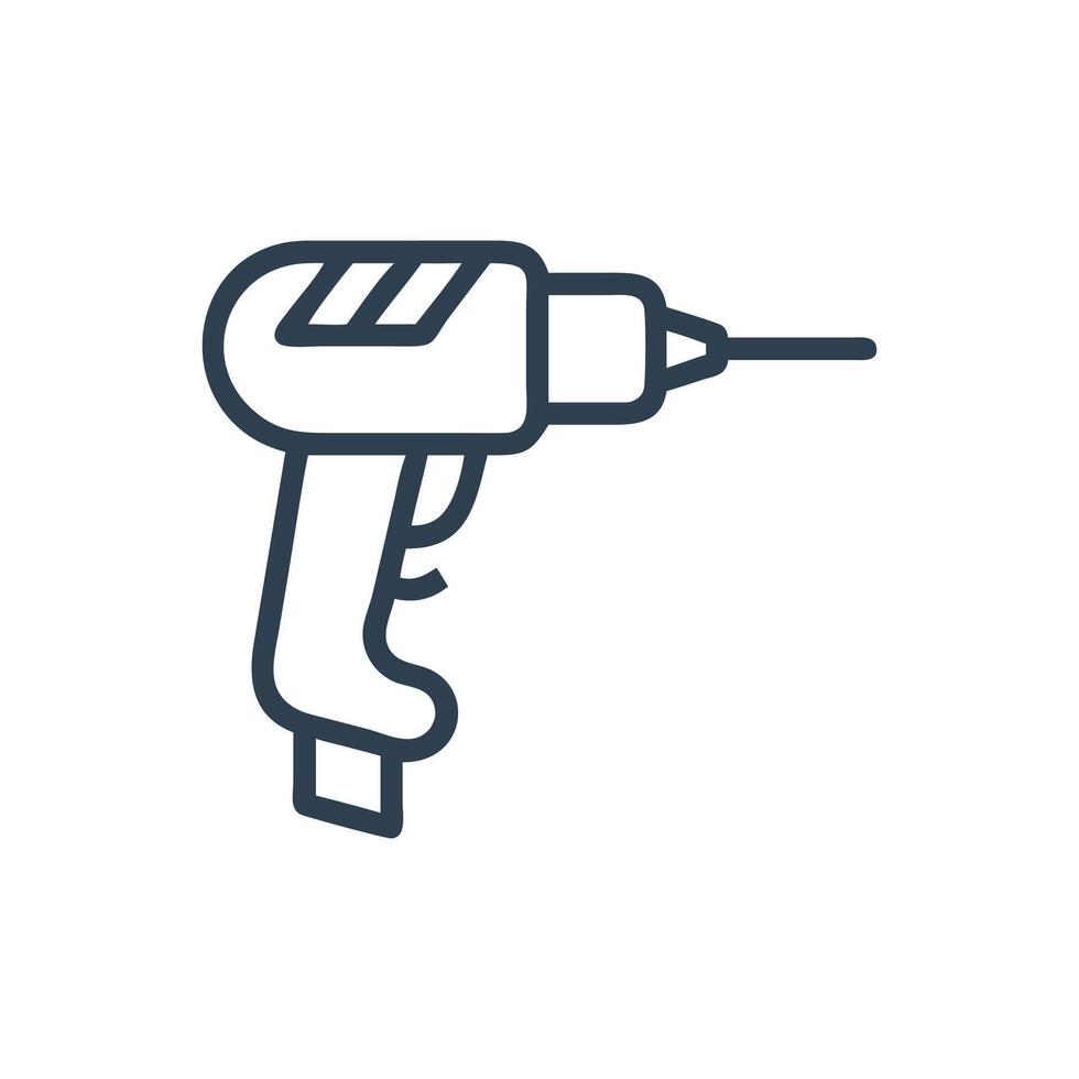 Drill Icon, Drill press with bit and sawdust icon, Power drill icon vector